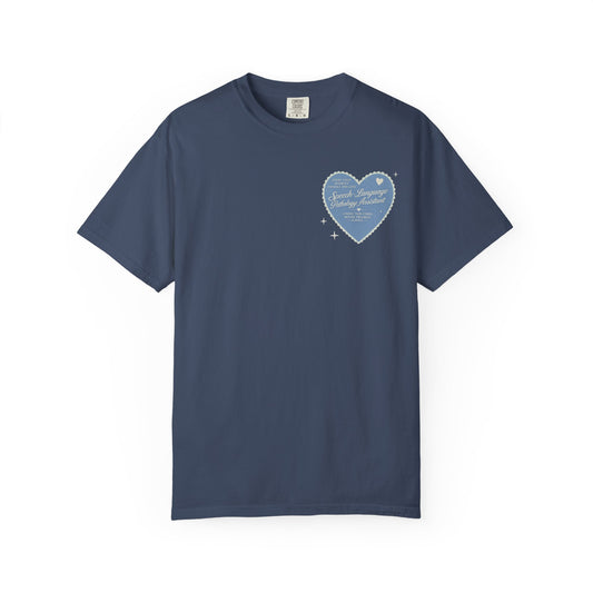 SLPA Heart Patch Comfort Colors T-Shirt | Front and Back Print