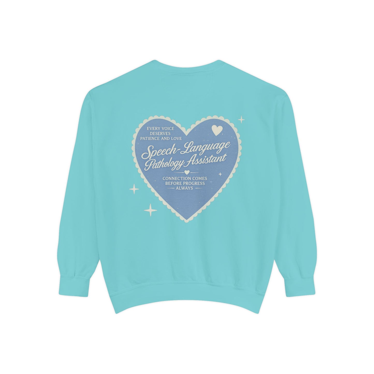 SLPA Heart Patch Comfort Colors Sweatshirt | Front and Back Print