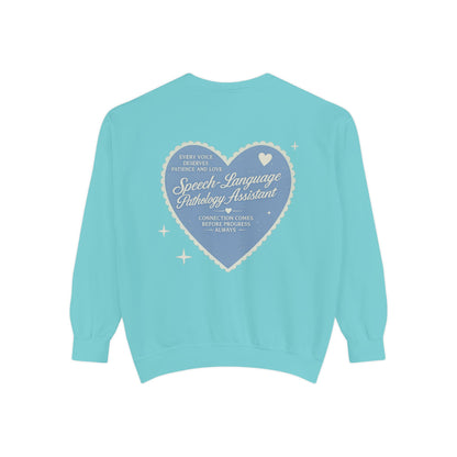 SLPA Heart Patch Comfort Colors Sweatshirt | Front and Back Print