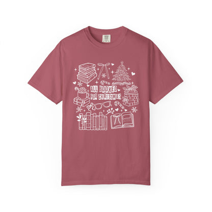 All Booked for Christmas Comfort Colors T-Shirt