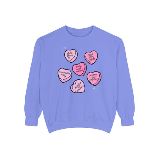 Candy Hearts Comfort Colors Sweatshirt