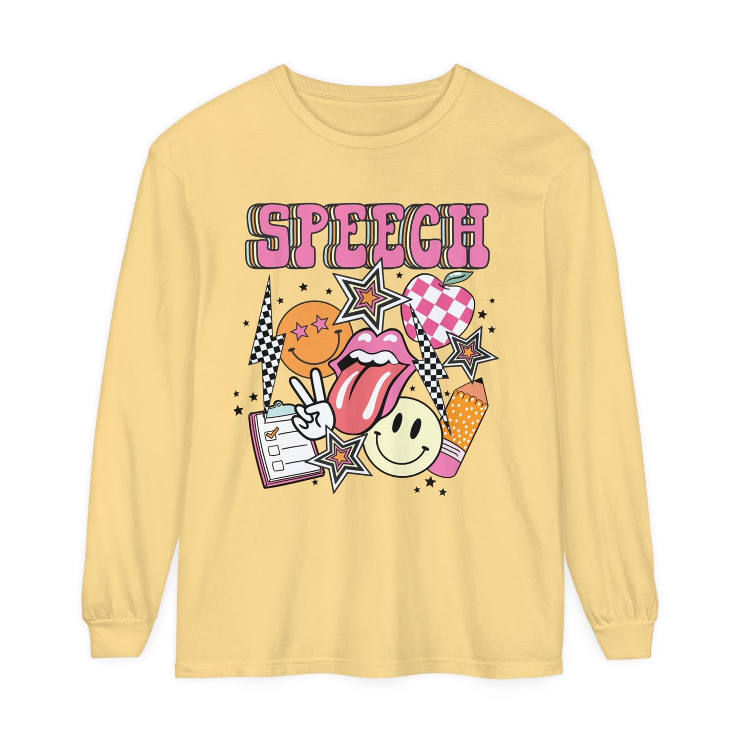 Retro Speech Long Sleeve Comfort Colors T-shirt