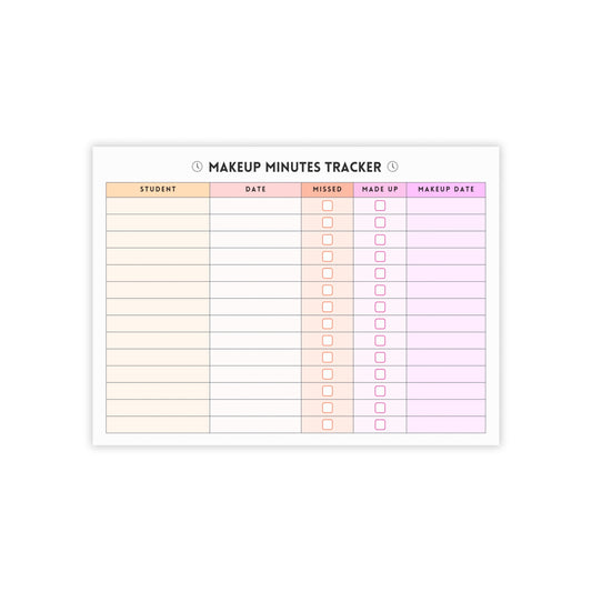 Makeup Minutes Tracker Post-it® Note Pad | Pink & Coral