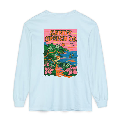 Sandy Speech Co. Long Sleeve Comfort Colors T-Shirt | Front and Back Print