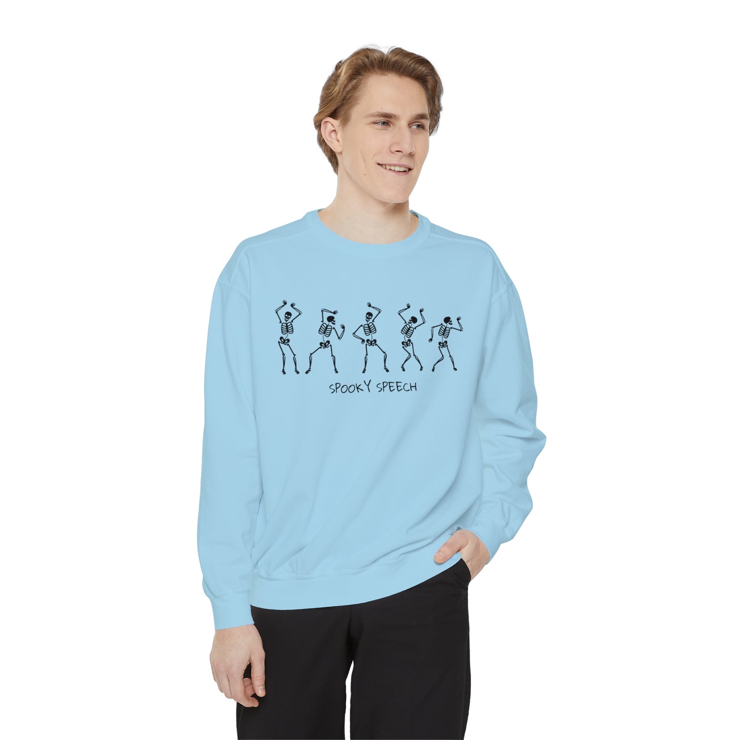 Spooky Speech Skeletons Comfort Colors Sweatshirt