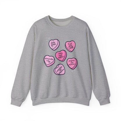 Candy Hearts Crewneck Sweatshirt
