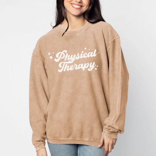Physical Therapy Script Latte Corded Crew
