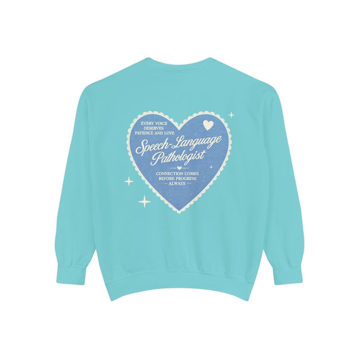 SLP Heart Patch Comfort Colors Sweatshirt | Front and Back Print