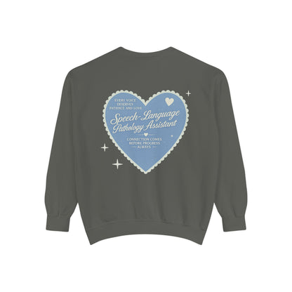 SLPA Heart Patch Comfort Colors Sweatshirt | Front and Back Print