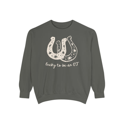Lucky OT Horseshoe Comfort Colors Sweatshirt