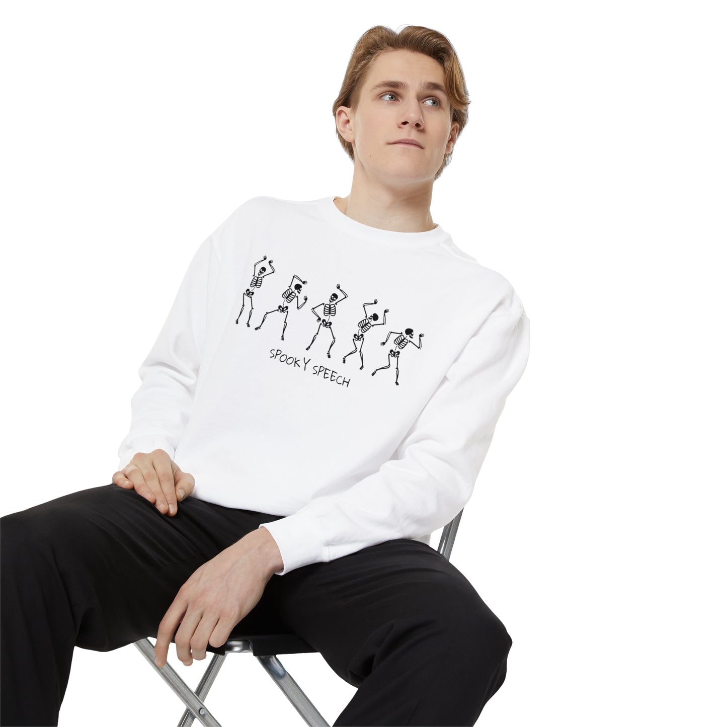 Spooky Speech Skeletons Comfort Colors Sweatshirt