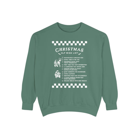 Christmas SLP Wish List Comfort Colors Sweatshirt