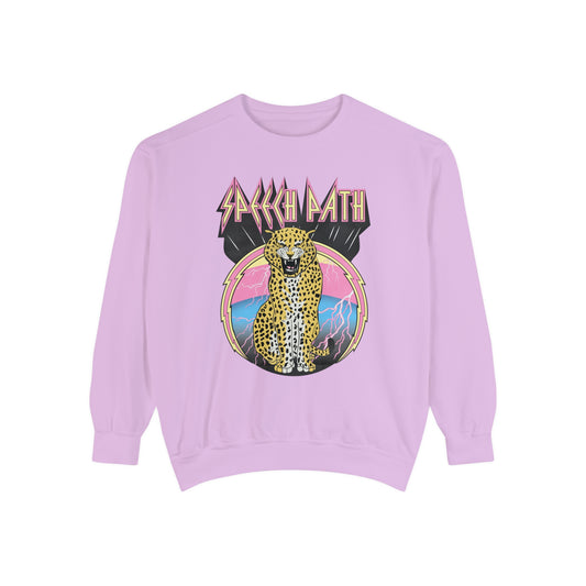 Rock Speech Path Leopard Comfort Colors Sweatshirt
