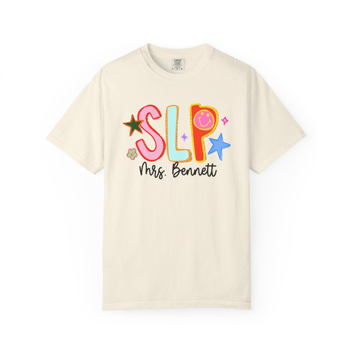 Personalized Cool SLP Club Comfort Colors T-Shirt | Front and Back Print