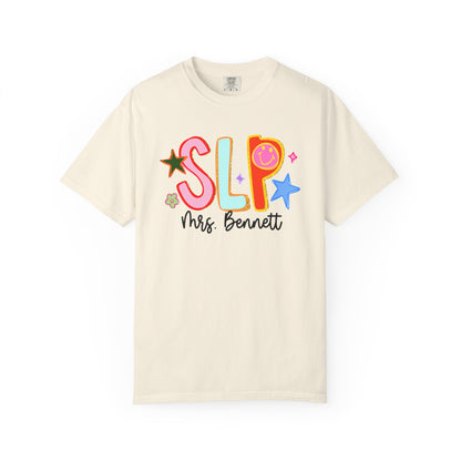 Personalized Cool SLP Club Comfort Colors T-Shirt | Front and Back Print