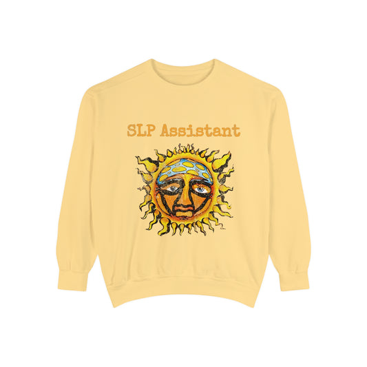 SLP Assistant Distressed Sun Band Comfort Colors Sweatshirt