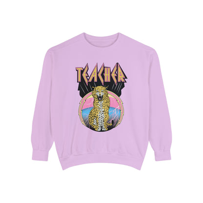 Rock Leopard Teacher Comfort Colors Sweatshirt