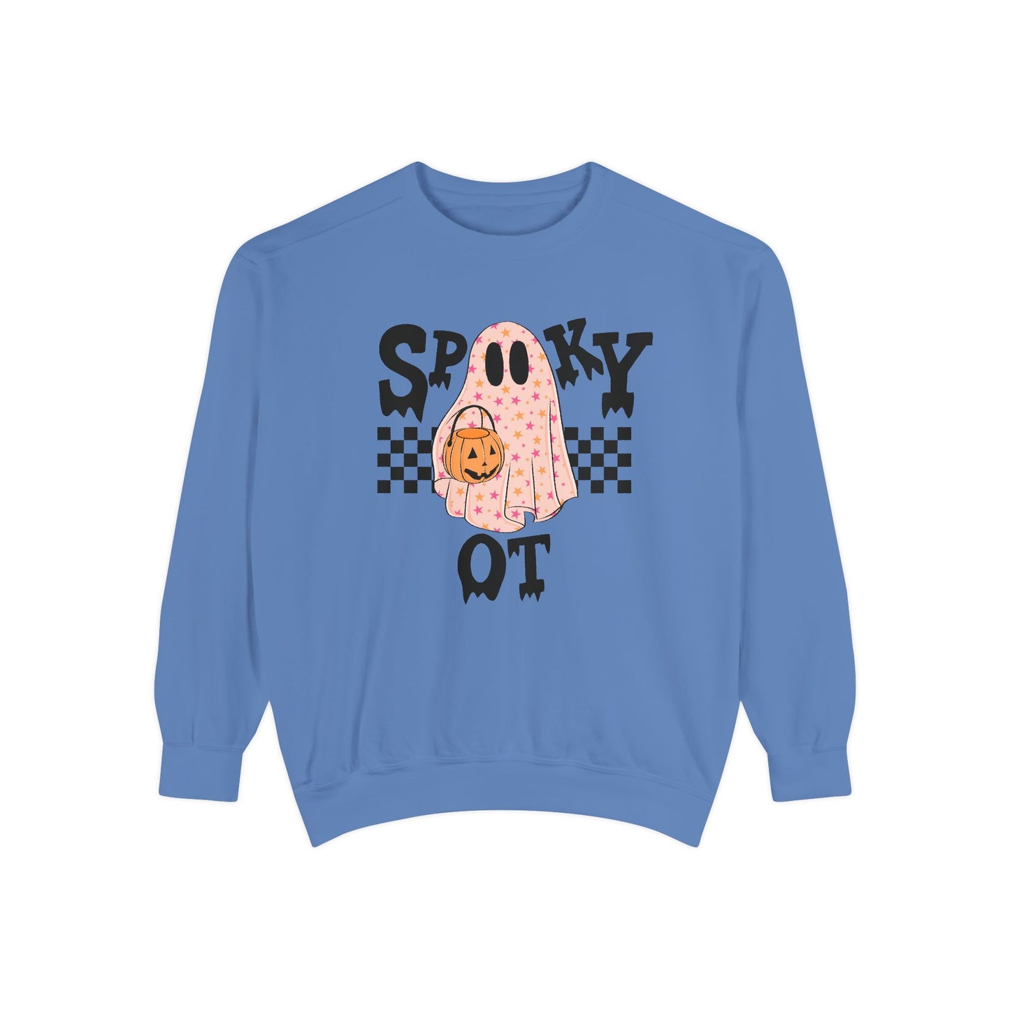 Spooky OT Checkerboard Comfort Colors Sweatshirt