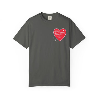 SLPA Heart Patch Comfort Colors T-Shirt | Front and Back Print
