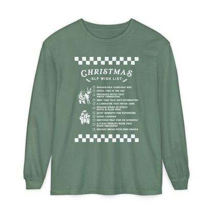 Christmas SLP Wish List Long Sleeve Comfort Colors T-Shirt