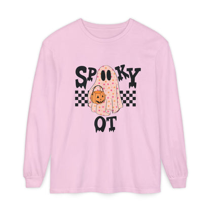 Spooky OT Checkerboard Long Sleeve Comfort Colors T-Shirt