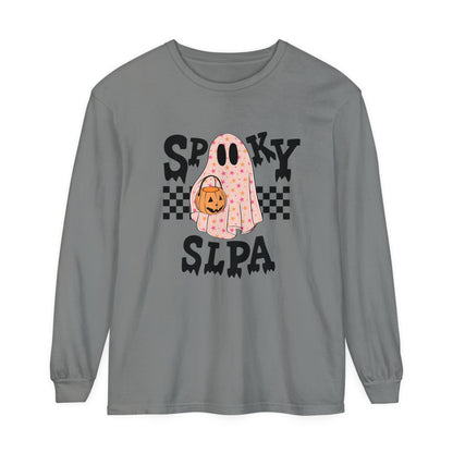 Spooky SLPA Checkerboard Long Sleeve Comfort Colors T-Shirt