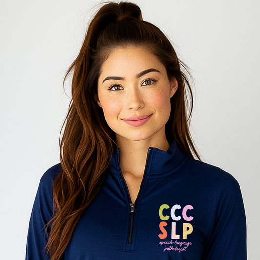 Colorful CCC SLP Women's Quarter-Zip Pullover