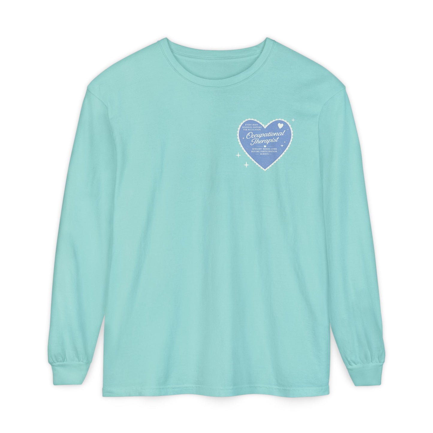 OT Heart Patch Long Sleeve T-Shirt | Front and Back Print