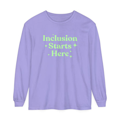 Inclusion Starts Here Long Sleeve Comfort Colors T-Shirt