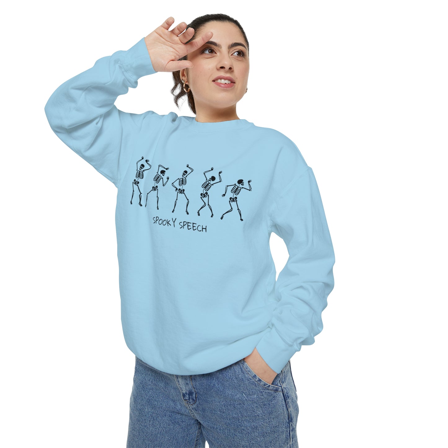 Spooky Speech Skeletons Comfort Colors Sweatshirt