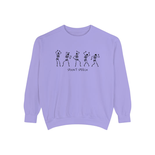 Spooky Speech Skeletons Comfort Colors Sweatshirt