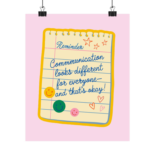 Communication Looks Different for Everyone Poster