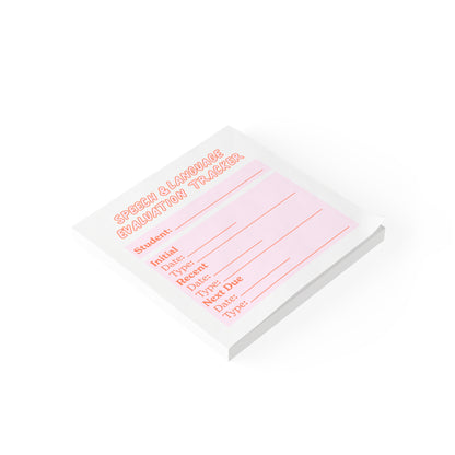 Speech/Language Evaluation Tracker Post-it® | Pink & Coral