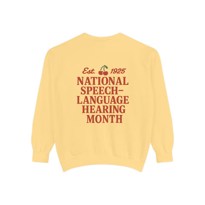 NSLHM Cherries Comfort Colors Sweatshirt | Front and Back Print