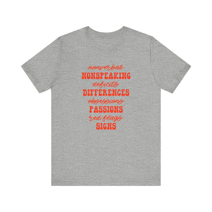 Neurodiversity Terms Jersey T-Shirt