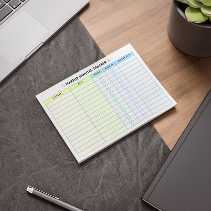 Makeup Minutes Tracker Post-it® Note Pad | Green & Blue