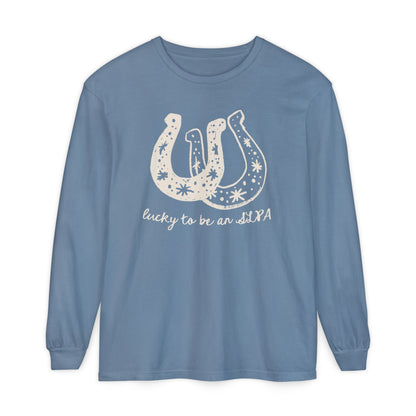 Lucky SLPA Horseshoe Long Sleeve Comfort Colors T-Shirt