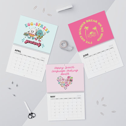 Speech-Language Pathology 2025-2026 School Year Wall Calendar