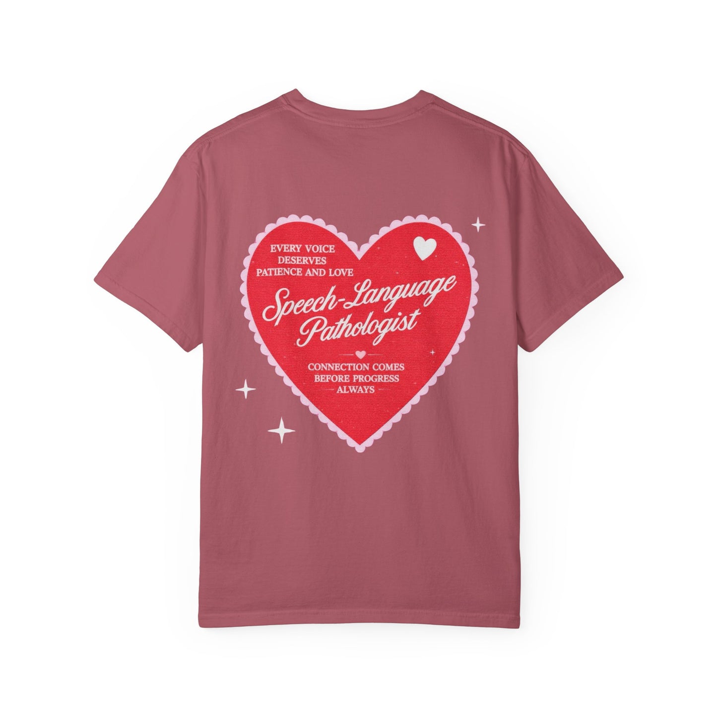 SLP Heart Patch Comfort Colors T-Shirt | Front and Back Print