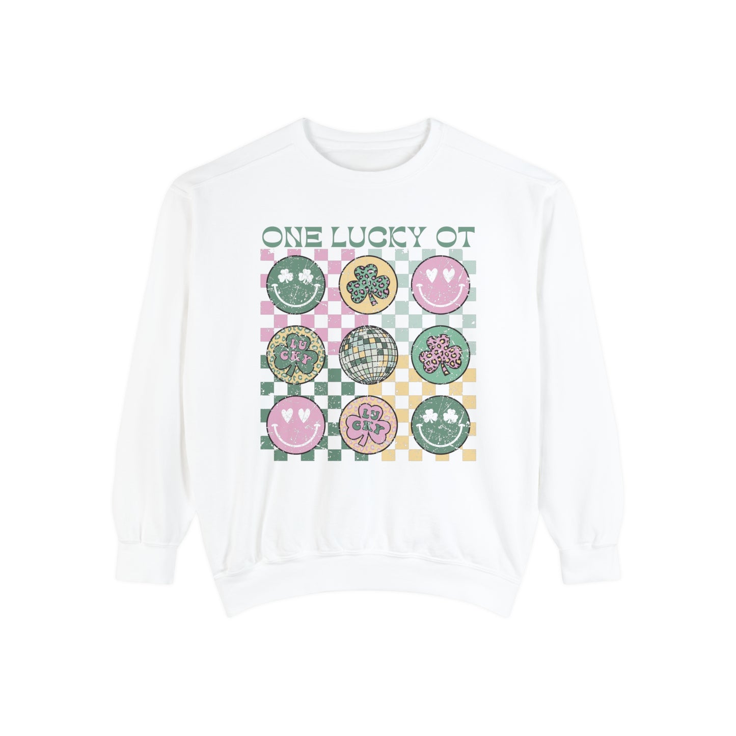 One Lucky OT Distressed Comfort Colors Sweatshirt