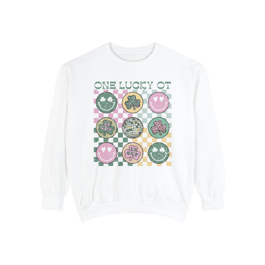 One Lucky OT Distressed Comfort Colors Sweatshirt