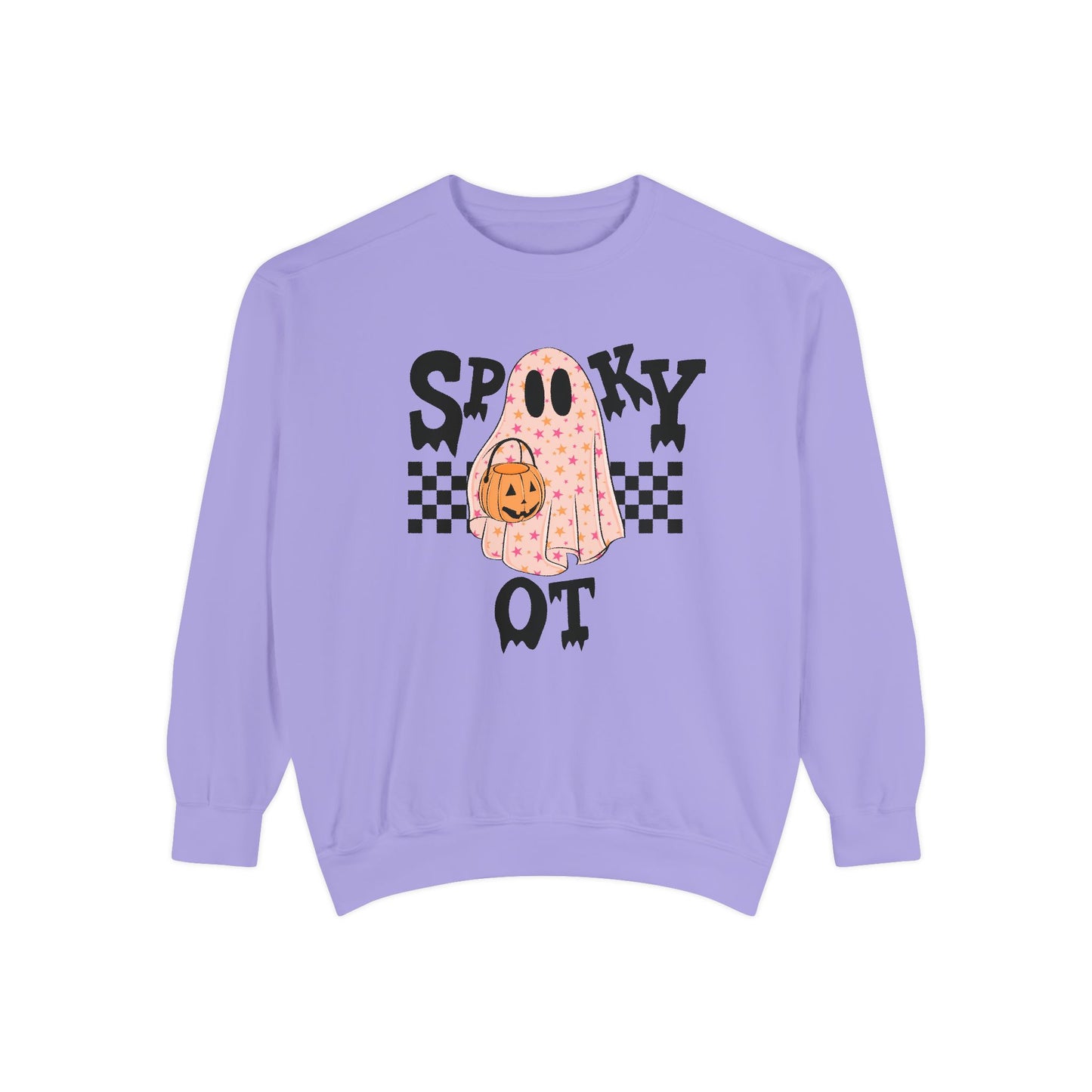 Spooky OT Checkerboard Comfort Colors Sweatshirt