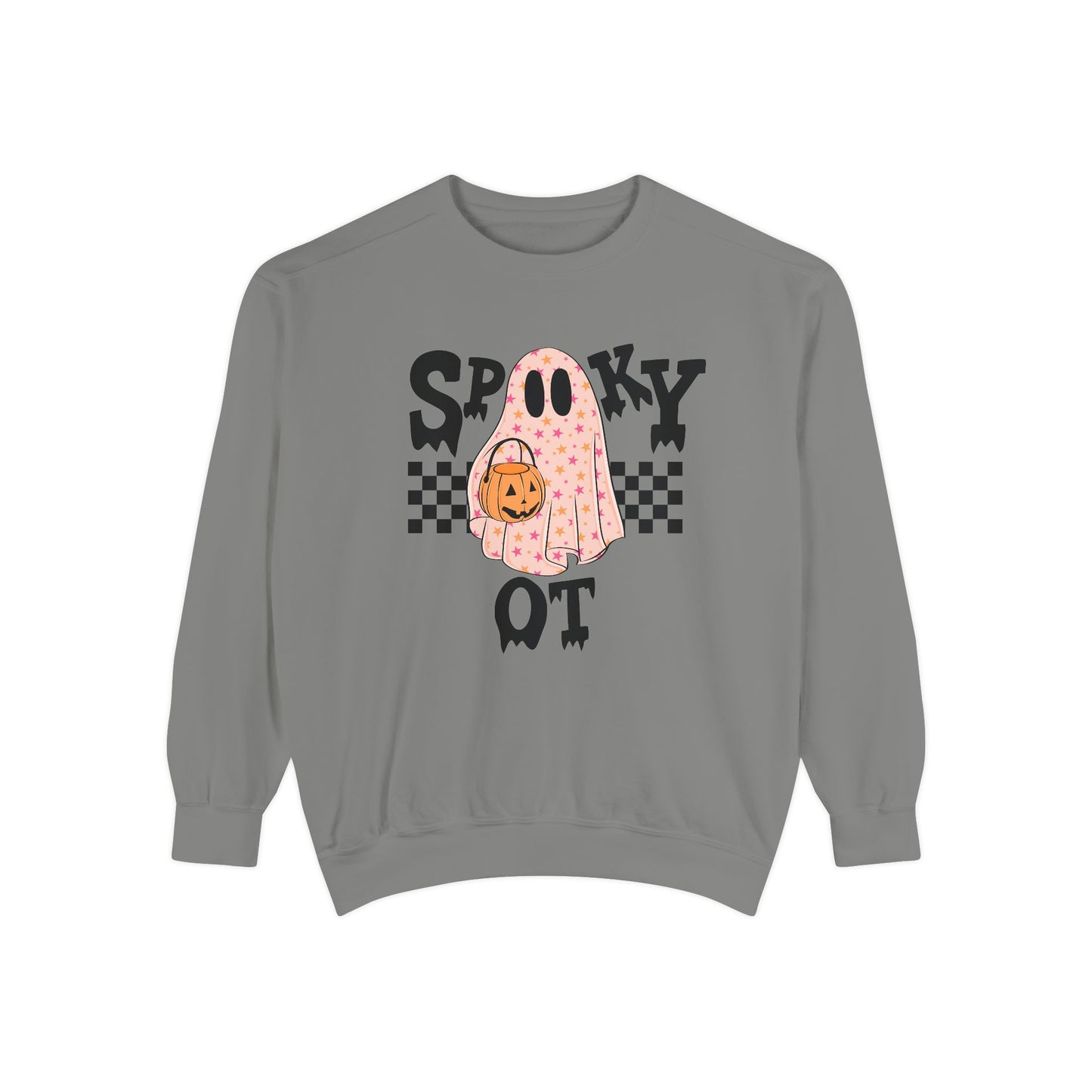 Spooky OT Checkerboard Comfort Colors Sweatshirt