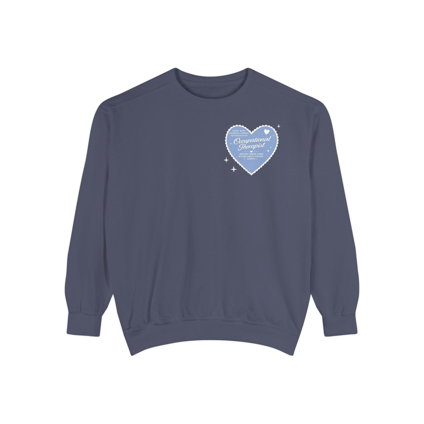 OT Heart Patch Comfort Colors Sweatshirt | Front and Back Print