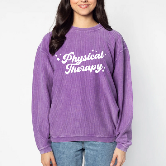 Physical Therapy Script Purple Corded Crew