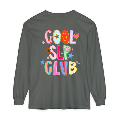 Personalized Cool SLP Club Long Sleeve Comfort Colors T-Shirt | Front and Back Print