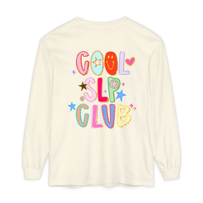 Personalized Cool SLP Club Long Sleeve Comfort Colors T-Shirt | Front and Back Print