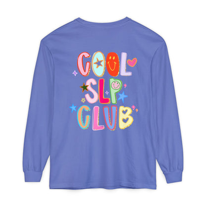 Personalized Cool SLP Club Long Sleeve Comfort Colors T-Shirt | Front and Back Print