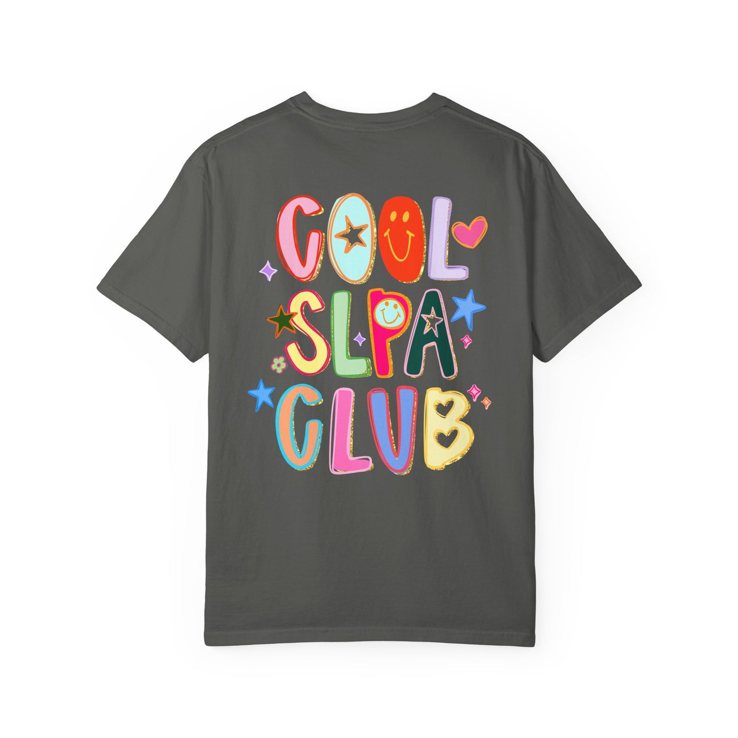 Personalized Cool SLPA Club Comfort Colors T-Shirt | Left Chest and Back Print