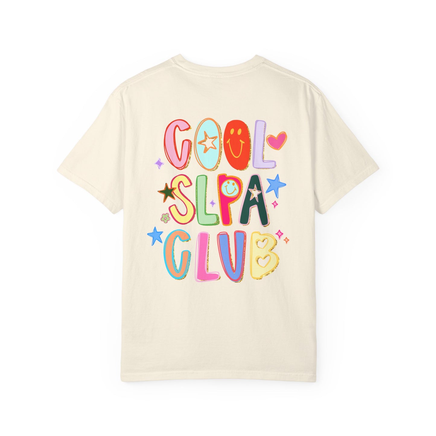 Personalized Cool SLPA Club Comfort Colors T-Shirt | Left Chest and Back Print